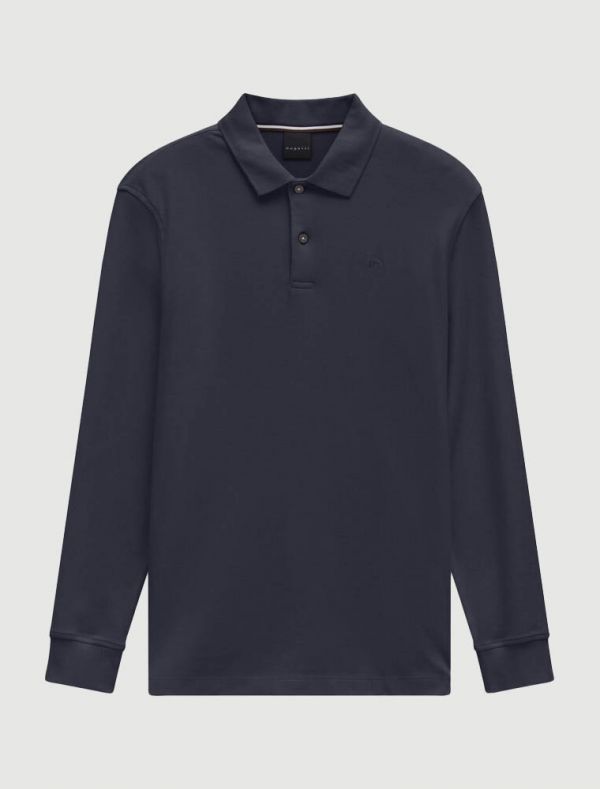 Polo manica lunga Bugatti - blu