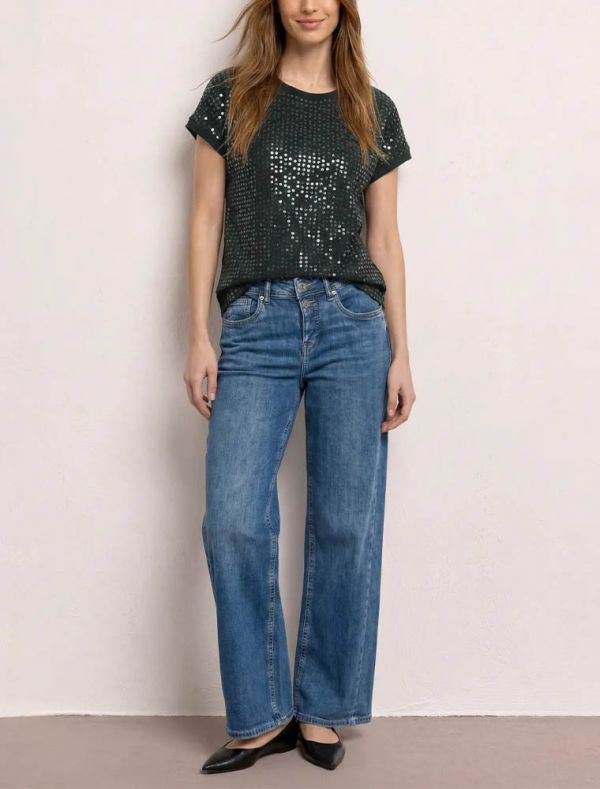 T-shirt manica corta Street One - verde scuro