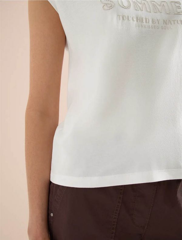 T-shirt manica corta Cecil - bianco