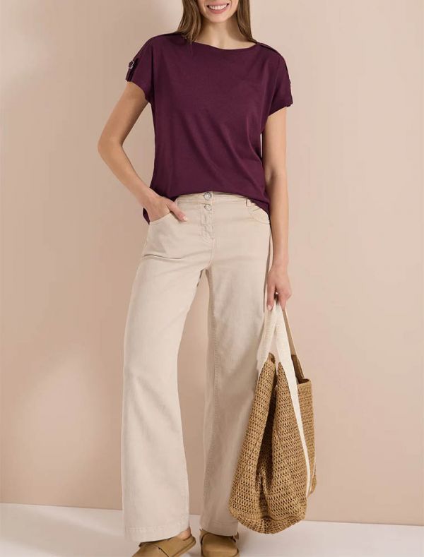 T-shirt manica corta Cecil - bordeaux