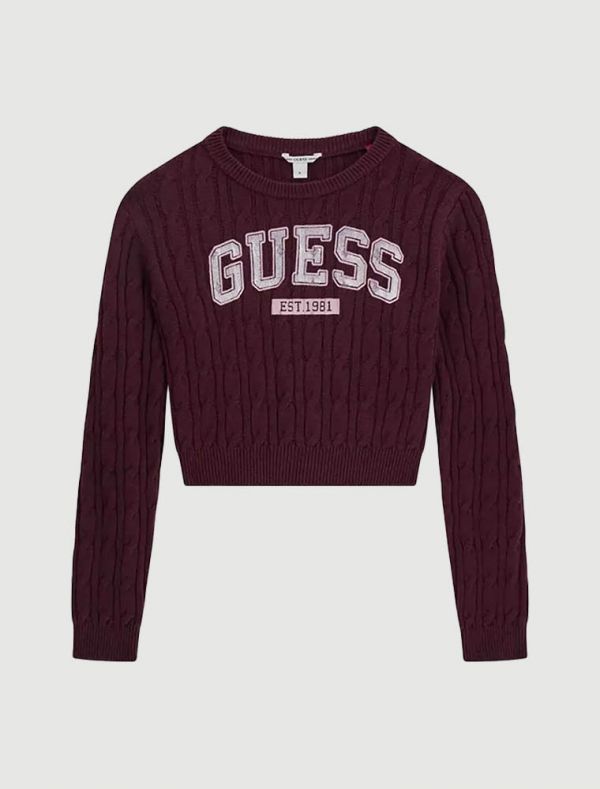 Pullover manica lunga Guess - bordeaux