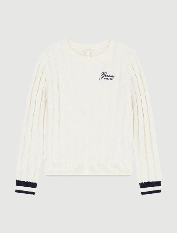 Pullover manica lunga Guess - crema