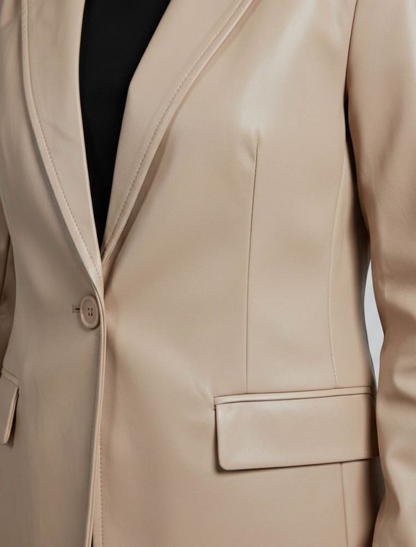 Giacca ecopelle Susy Mix - beige