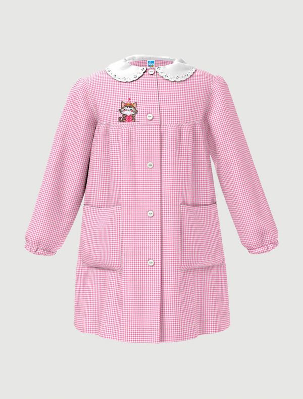Grembiule asilo Siggi - bianco rosa