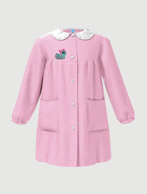 Grembiule asilo Siggi - bianco rosa