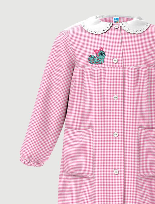 Grembiule asilo Siggi - bianco rosa