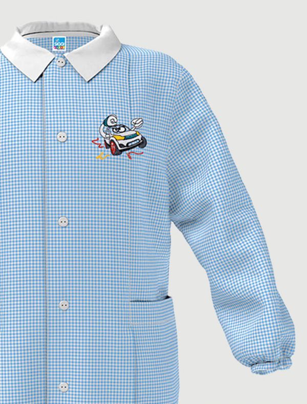 Grembiule asilo Siggi - bianco azzurro