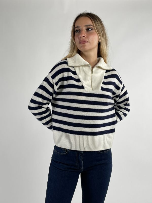Pullover manica lunga Pennyblack - bianco blu
