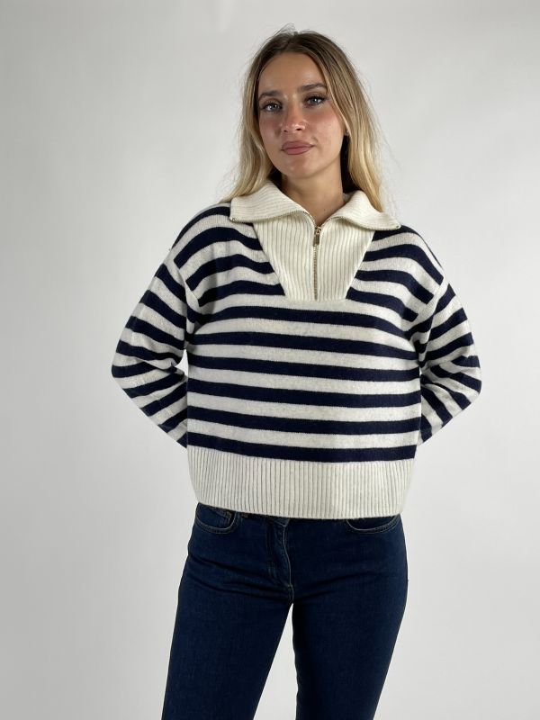 Pullover manica lunga Pennyblack - bianco blu