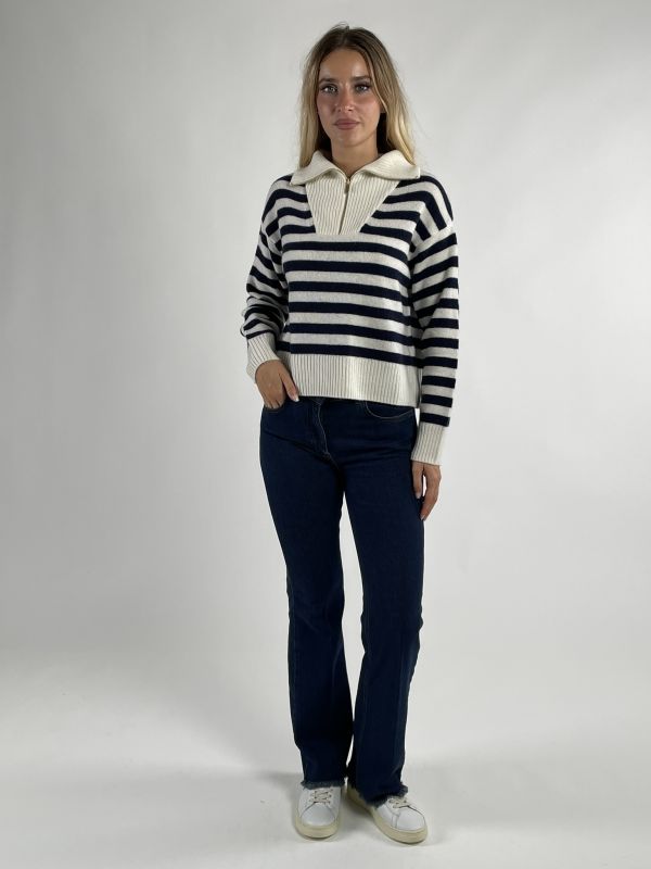 Pullover manica lunga Pennyblack - bianco blu
