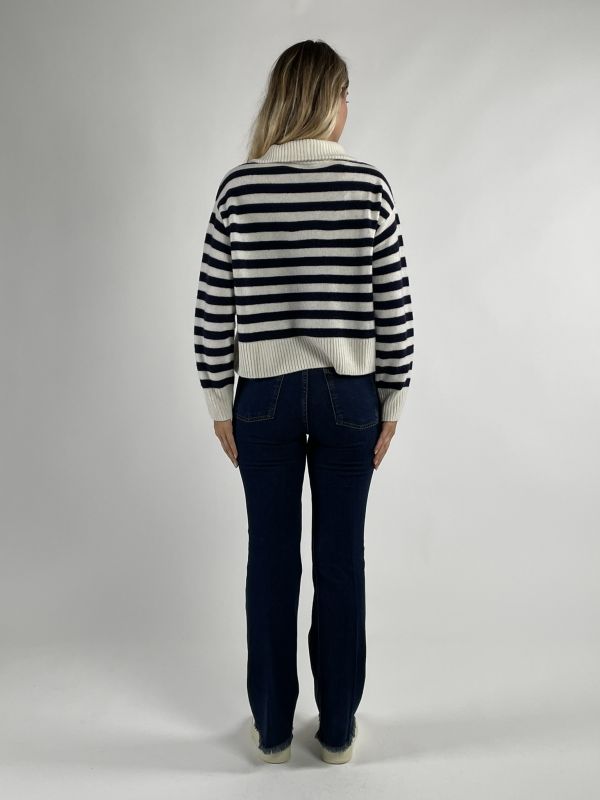 Pullover manica lunga Pennyblack - bianco blu
