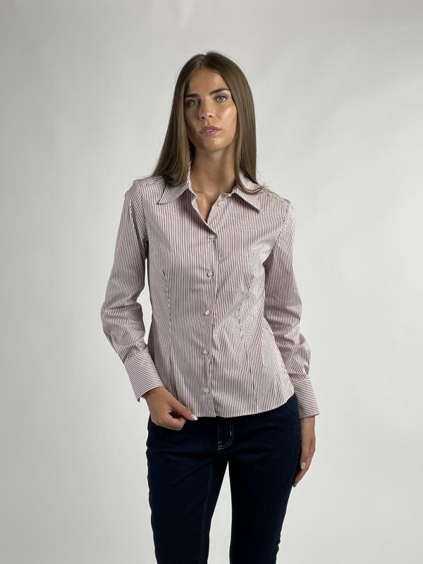 Camicia manica lunga Pennyblack - bianco rosa