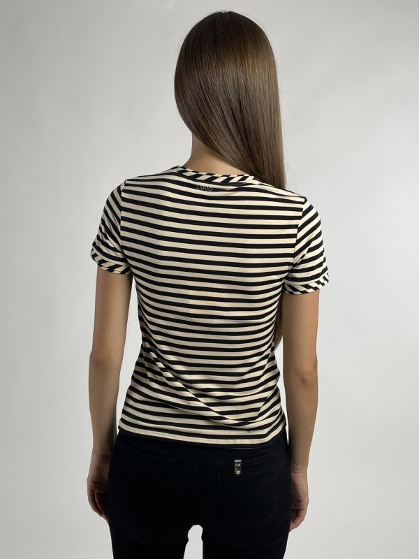 Maglia manica corta Liu Jo - panna nero
