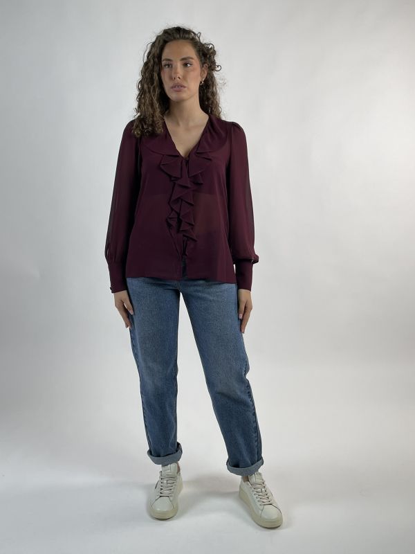 Camicia manica lunga giovane Artigli - bordeaux