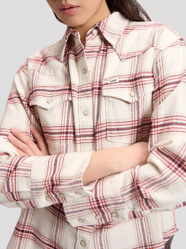 Camicia manica lunga Lee - bianco rosso