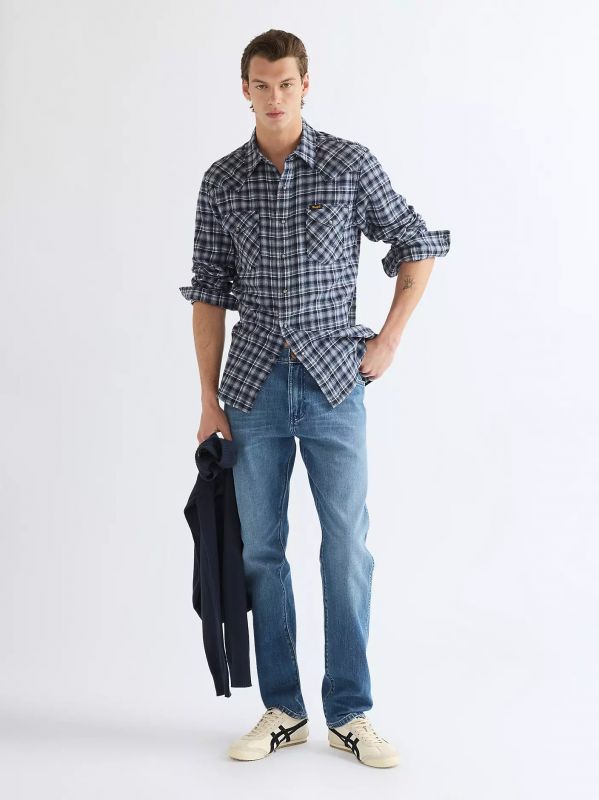 Camicia manica lunga casual Wrangler - deep blue