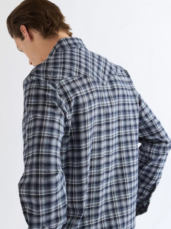 Camicia manica lunga casual Wrangler - deep blue