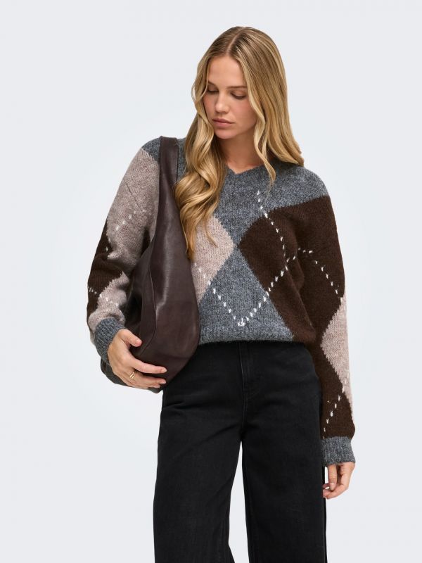 Maglia manica lunga Jdy - medium grey melange