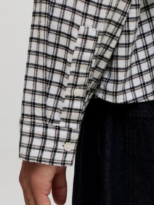 Camicia manica lunga flanella Jack & Jones - antique white