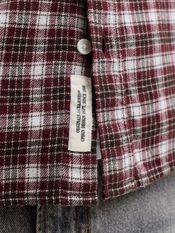 Camicia manica lunga flanella Jack & Jones - cioccolato