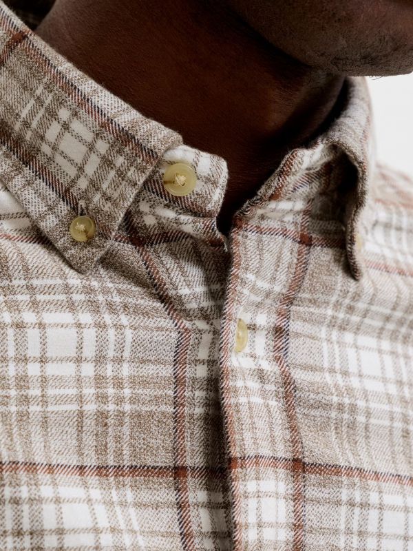 Camicia manica lunga flanella Jack & Jones - taupe