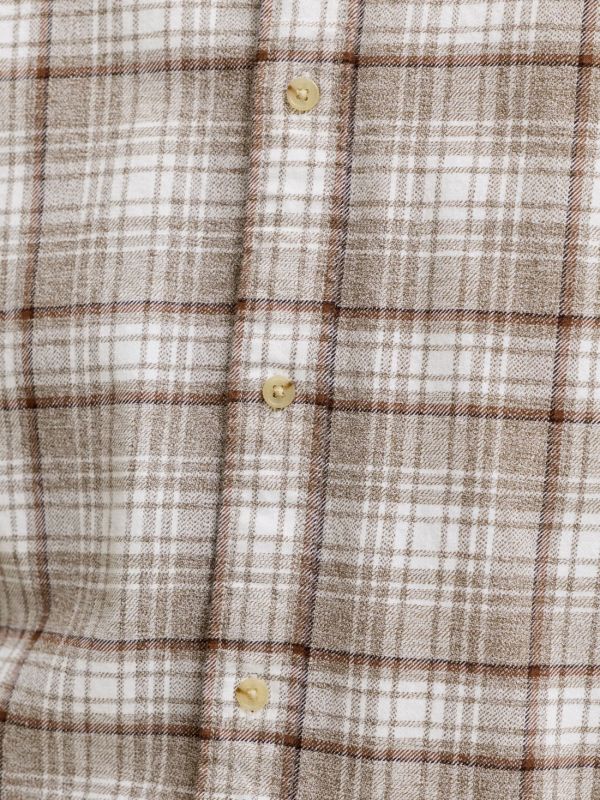 Camicia manica lunga flanella Jack & Jones - taupe