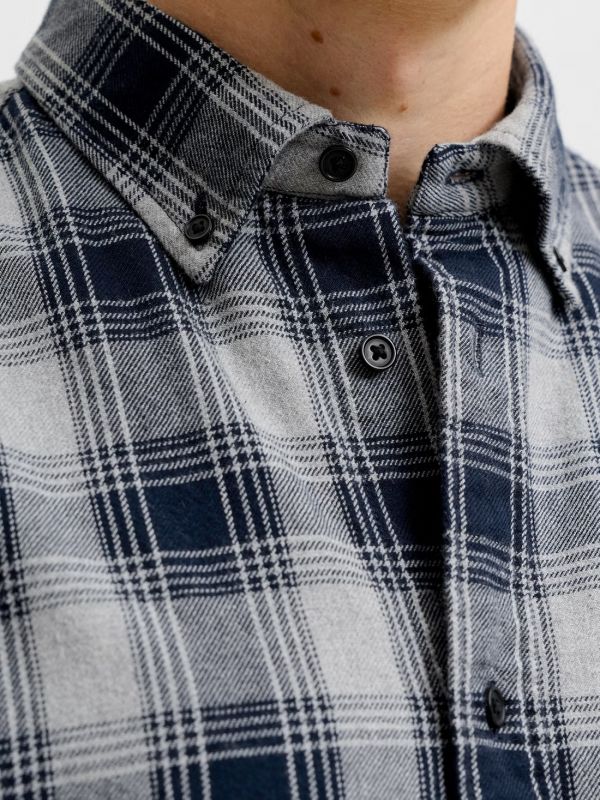 Camicia manica lunga flanella Jack & Jones - dark navy