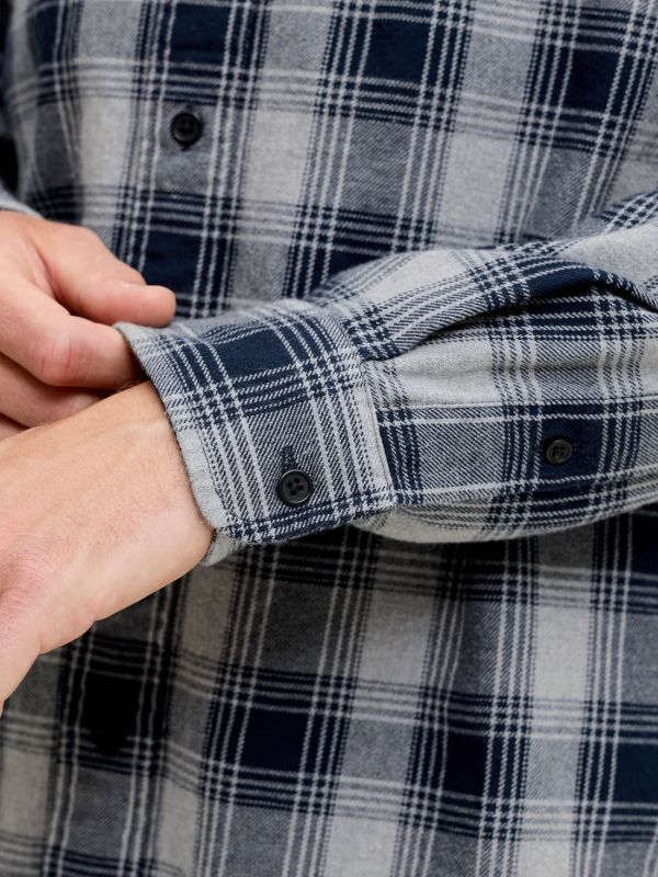 Camicia manica lunga flanella Jack & Jones - dark navy