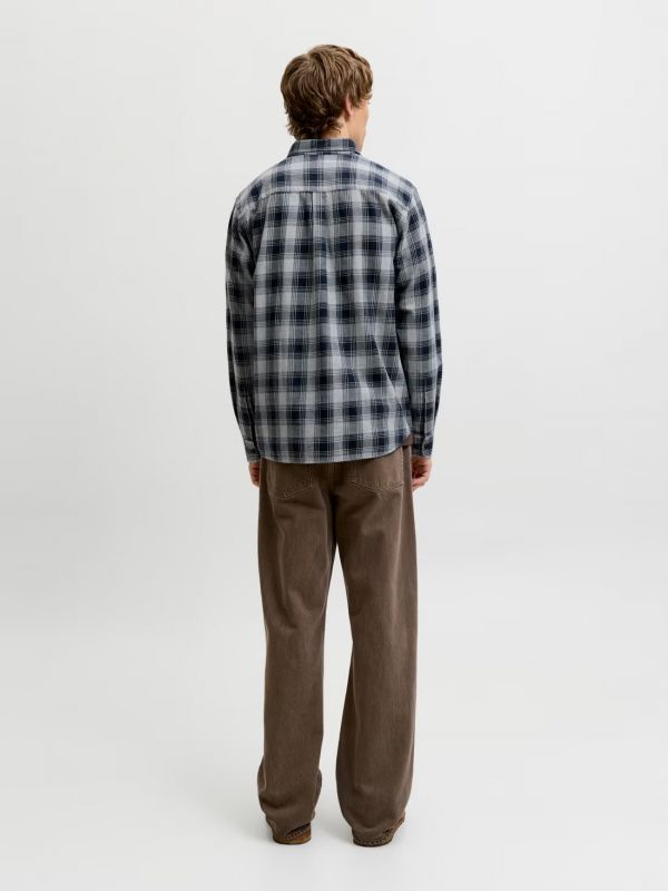 Camicia manica lunga flanella Jack & Jones - dark navy