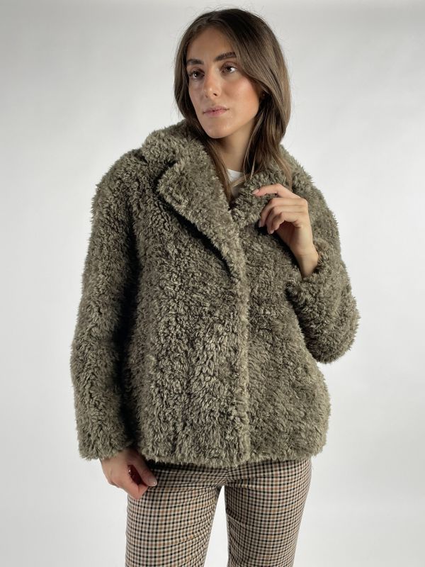 Giaccone ecopelliccia Emme - oliva