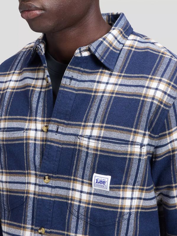 Camicia manica lunga flanella Lee - blue