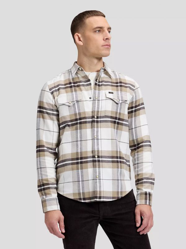 Camicia manica lunga flanella Lee - cioccolato