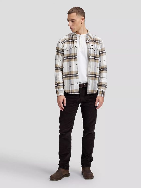 Camicia manica lunga flanella Lee - cioccolato