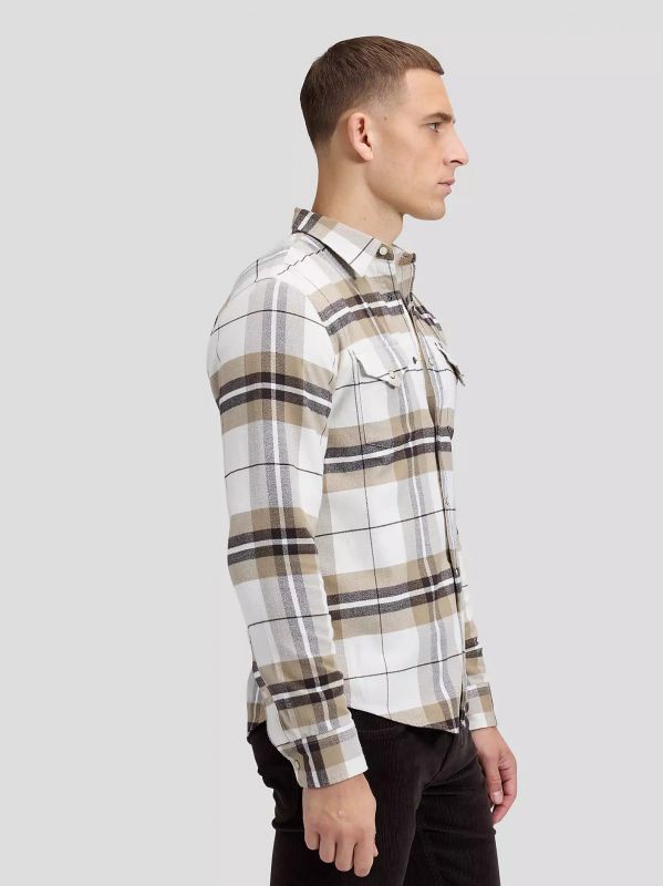 Camicia manica lunga flanella Lee - cioccolato