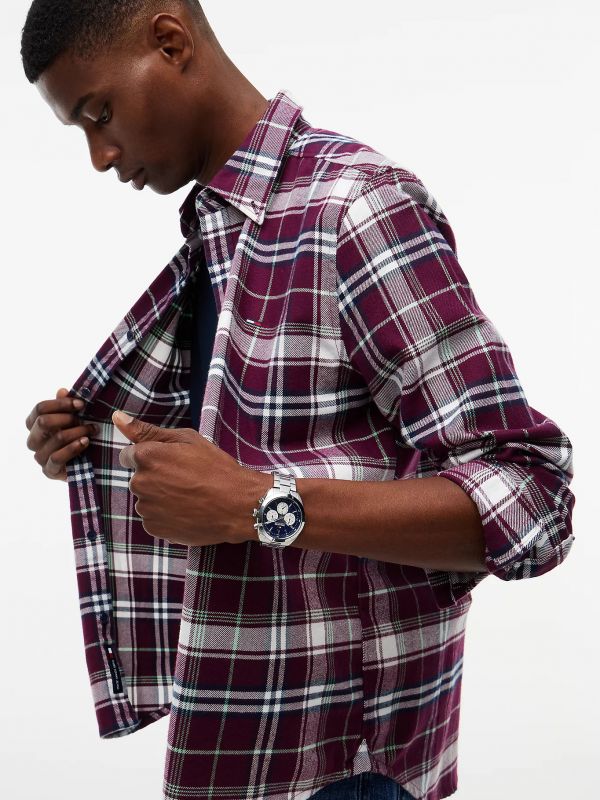 Camicia manica lunga flanella Tommy Jeans - bordeaux