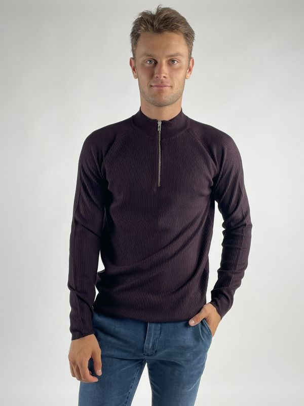 Lupetto zip Seinse - melanzana