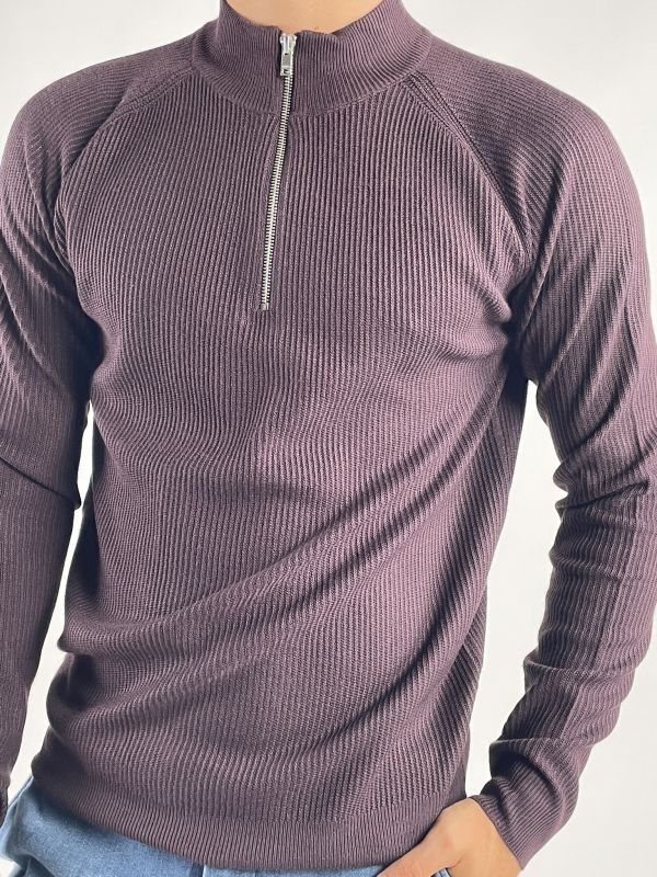 Lupetto zip Seinse - melanzana