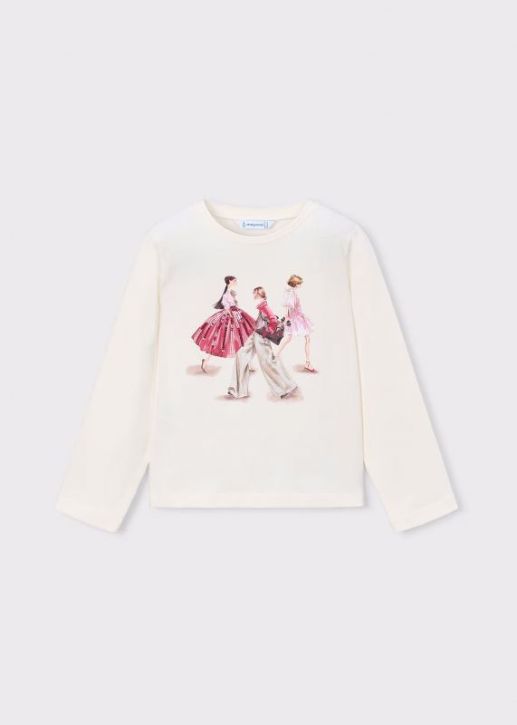 T-shirt manica lunga Mayoral - panna rosa