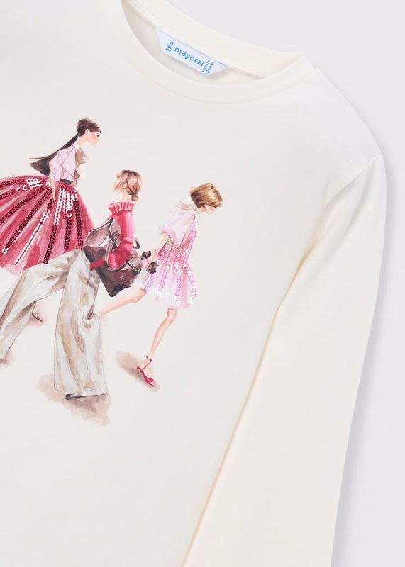 T-shirt manica lunga Mayoral - panna rosa