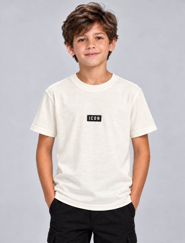 T-shirt manica corta Icon - panna