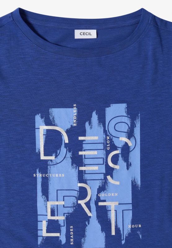 T-shirt manica corta curvy Cecil - bluette