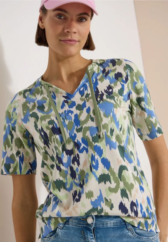 T-shirt manica corta curvy Cecil - verde
