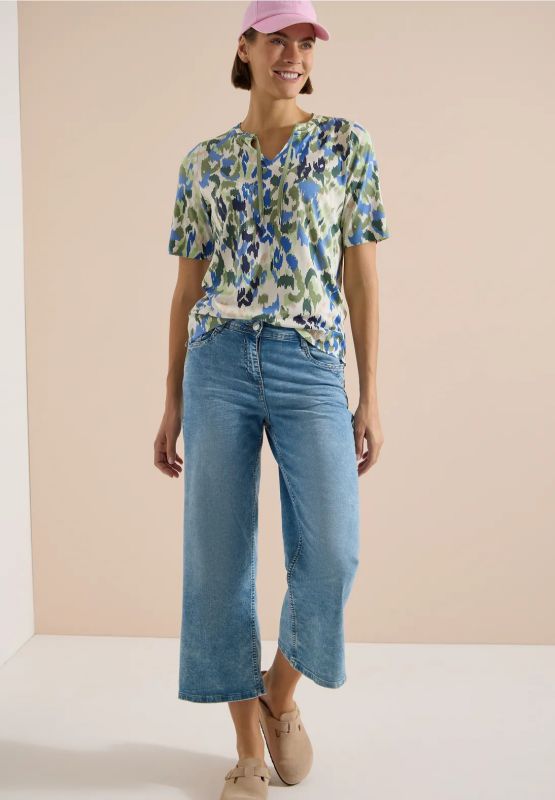 T-shirt manica corta curvy Cecil - verde