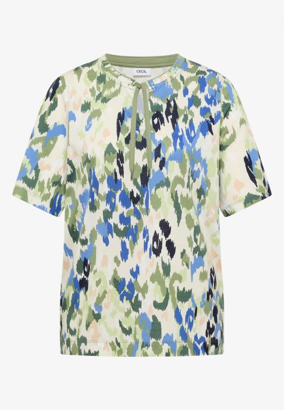 T-shirt manica corta curvy Cecil - verde