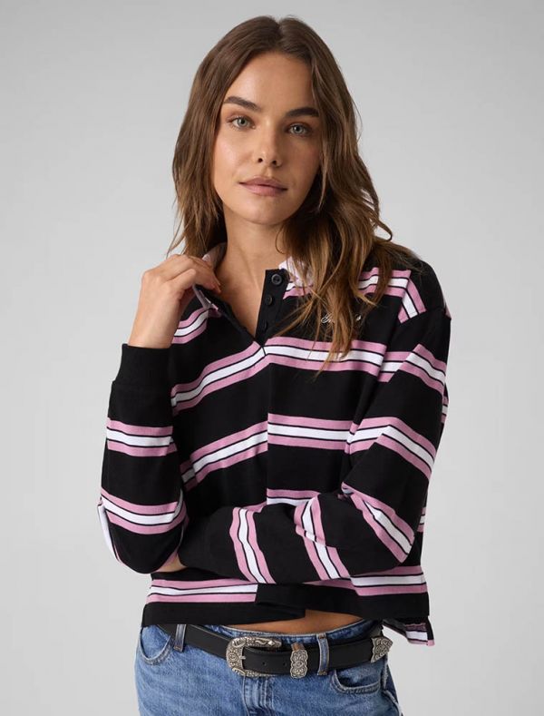 Polo manica corta Guess Jeans - nero viola