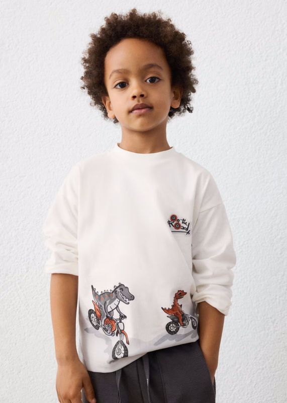 T-shirt manica lunga Mayoral - panna