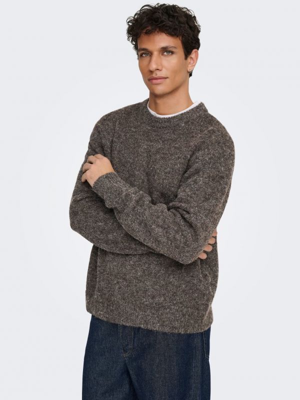 Maglia manica lunga Only & Sons - marrone