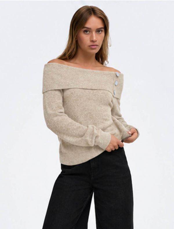 Maglia manica lunga Jdy - taupe