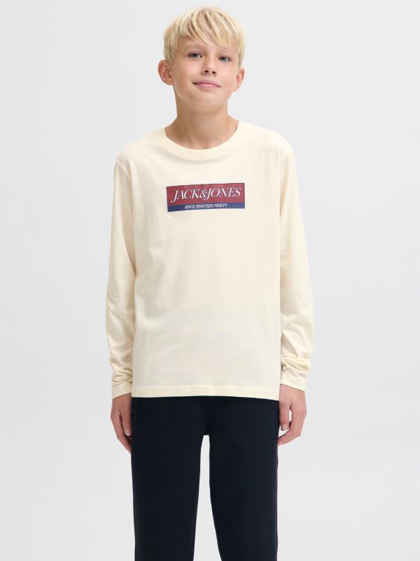 T-shirt manica lunga Jack & Jones - antique white