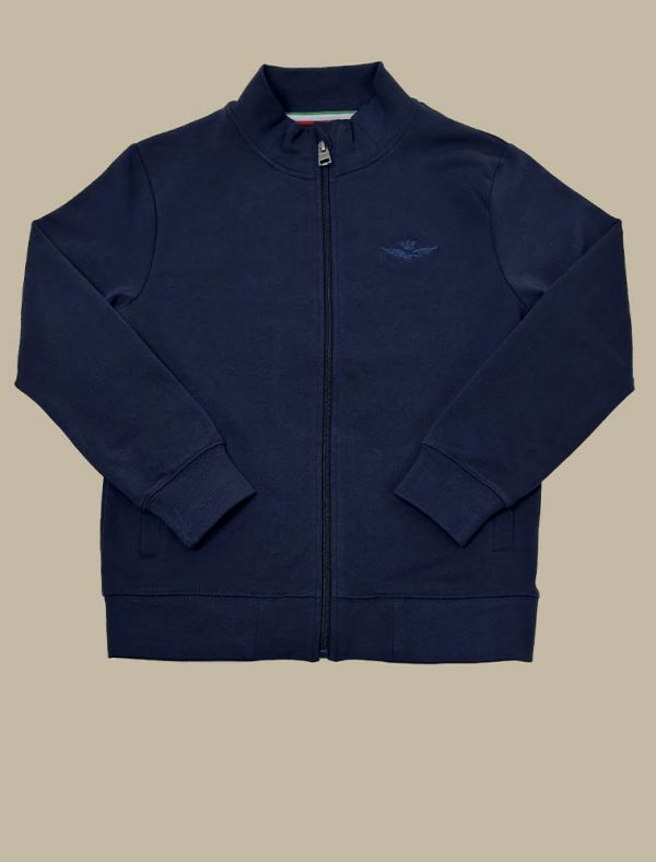 Maglia in felpa aperta Aeronautica Militare - blu